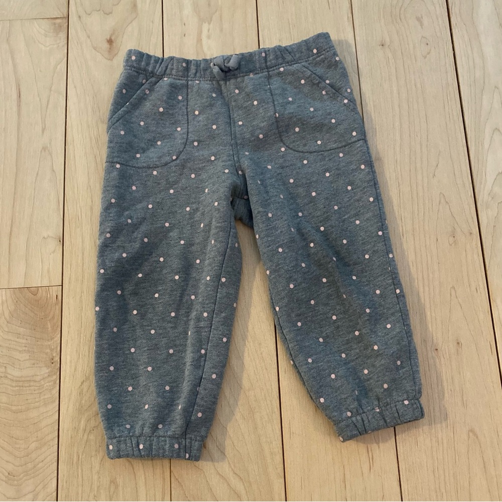 Carter Gray Polka Dot Kids Pants Size 18 Months